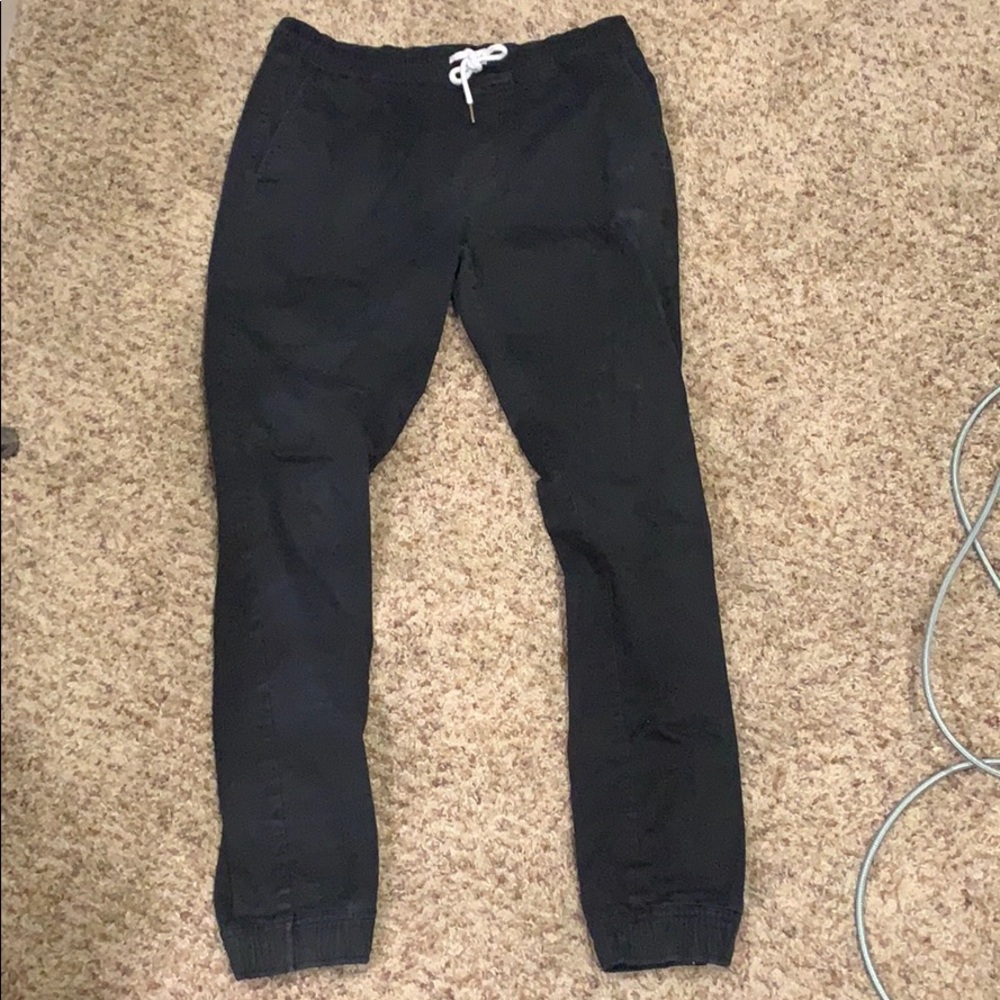 Mens Black Joggers Jeans Pants Medium